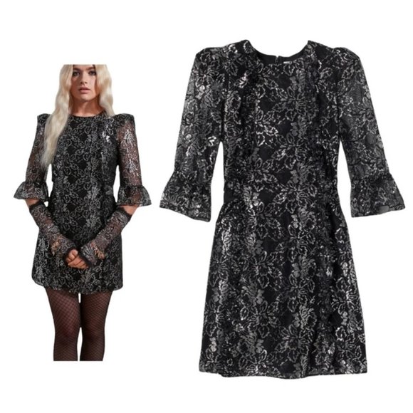 Dresses & Skirts - Vampire’s Wife x H&M Lace Dress XS Mystique HOT COLLAB Shimmery Metallic Mini